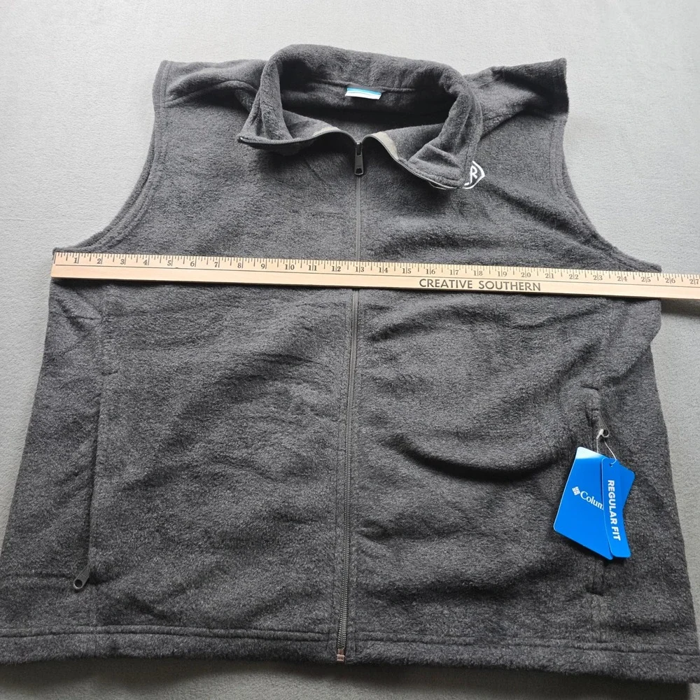 Columbia Steens Mountain Fleece‎ Vest Mens XL Charcoal Gray HUBER full zip